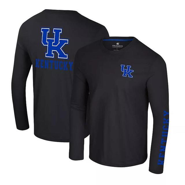 Mens Colosseum Kentucky Wildcats Logo Lockup 3-Hit Active Blend Long Sleeve T-Shirt Product Image