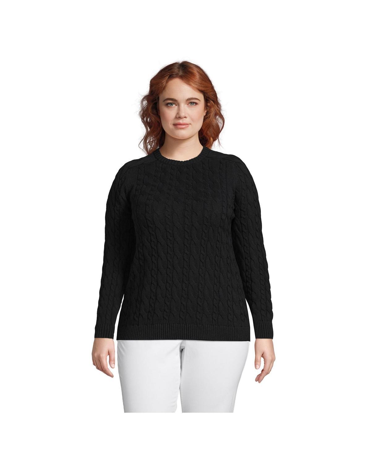 Plus Size Lands End Drifter Cable-Knit Sweater, Womens Product Image