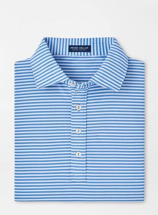 Peter Millar Mens Mood Performance Mesh Polo | Color: Brook Blue | Size: S Product Image