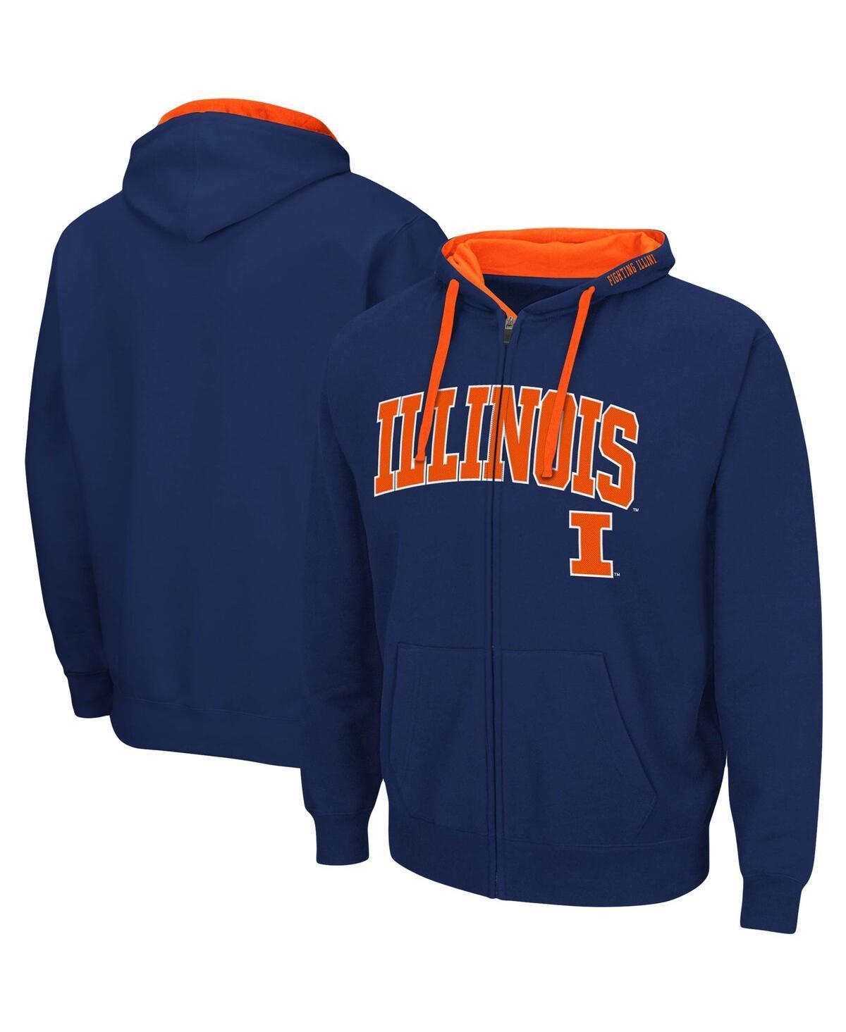 Mens Navy Illinois Fighting Illini Big and Tall Full-Zip Hoodie Product Image