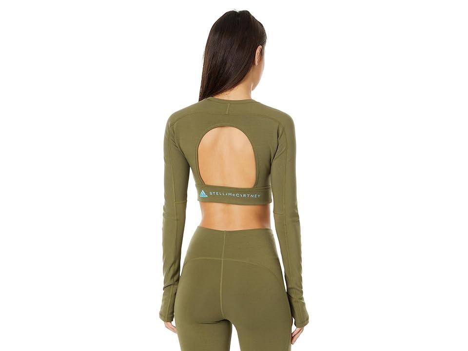 adidas by Stella McCartney True Strength Yoga 7/8 Legging Olive. (also in ). Product Image