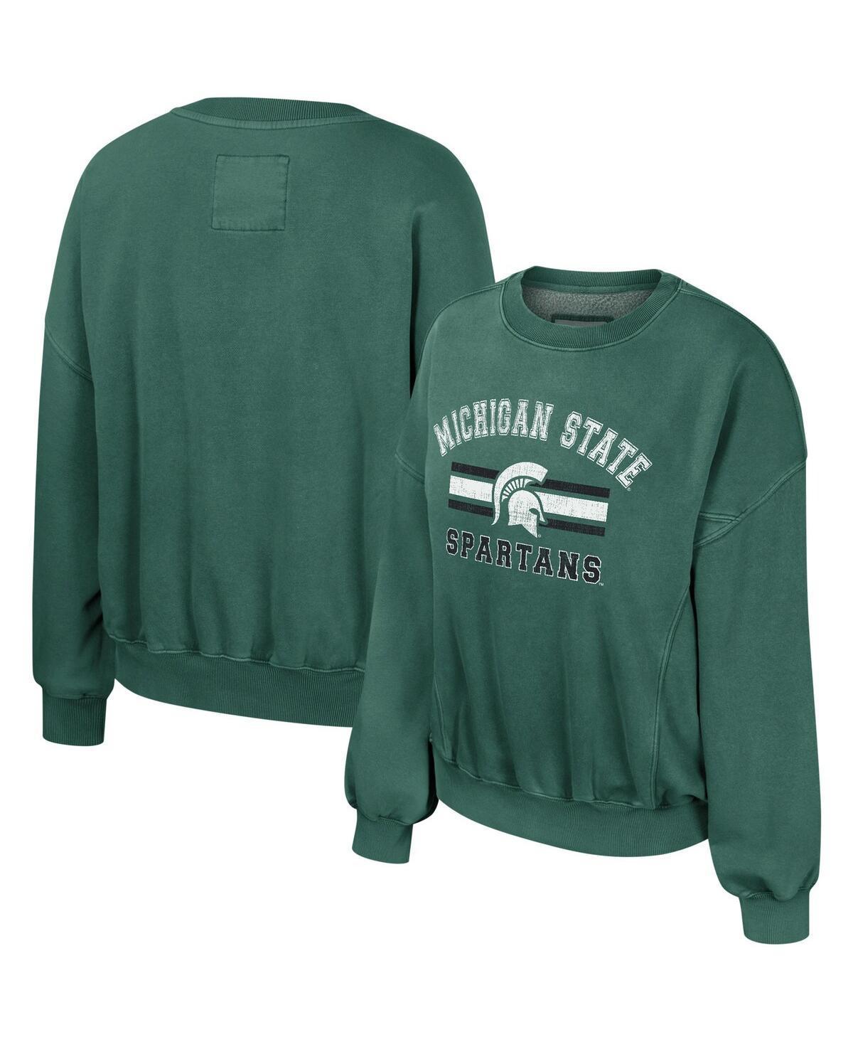 Womens Michigan State Spartans Audrey Crew Fleece Sweatshirt Product Image