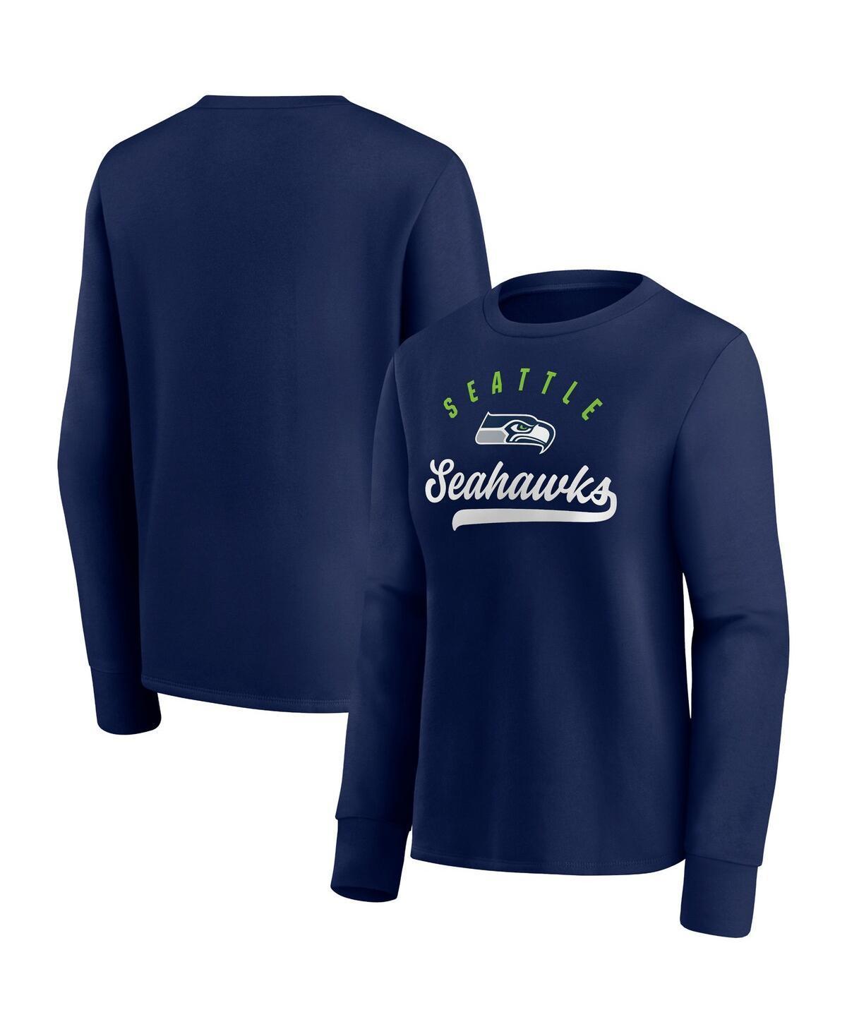 Womens Fanatics College Navy Seattle Seahawks Ultimate Style Pullover Sweatshirt Product Image