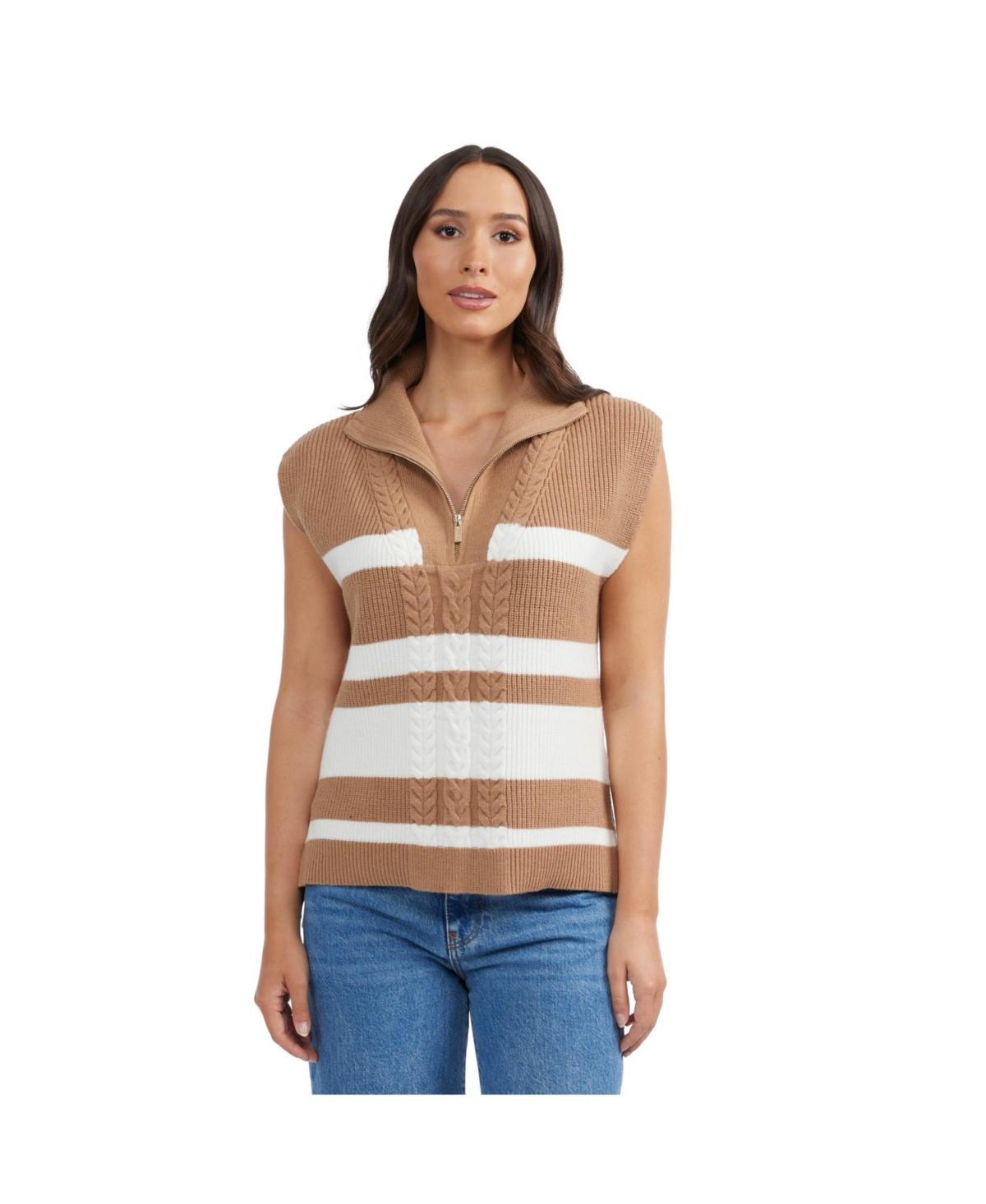 Women's Sleeveless Half Zip Sweater Vest Product Image