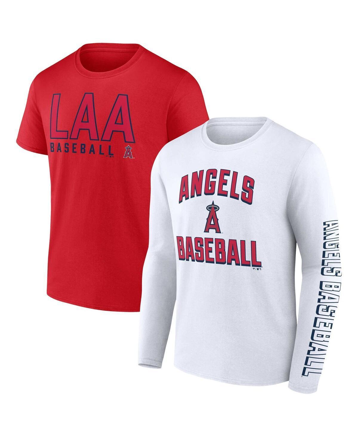 Mens Fanatics Branded /White Los Angeles Angels Two-Pack Combo T-Shirt Set Product Image