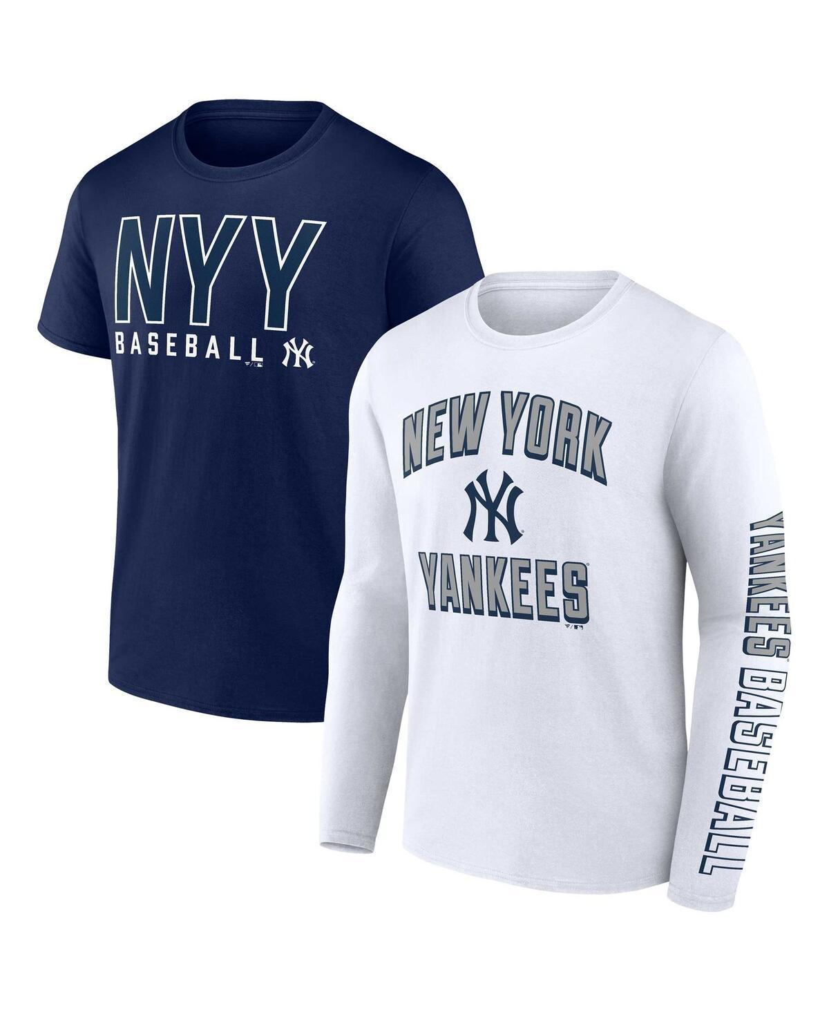 Mens Fanatics Branded Navy/White New York Yankees Two-Pack Combo T-Shirt Set Product Image