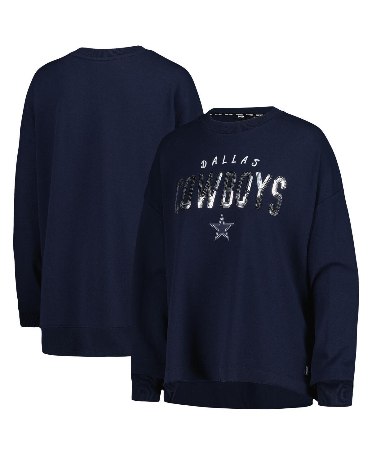 Dkny Womens Navy Dallas Cowboys Penelope Pullover Sweatshirt Product Image