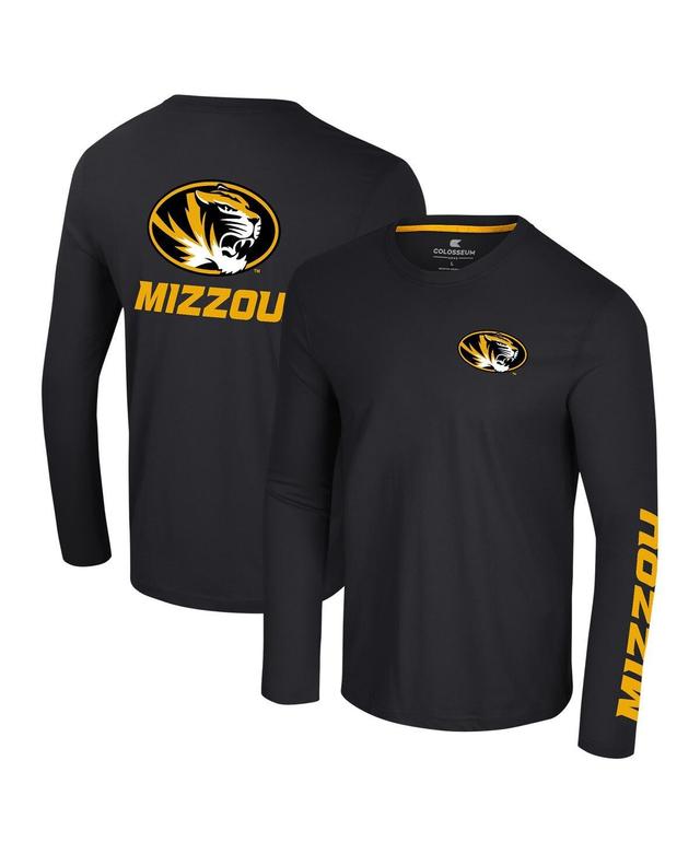 Mens Colosseum Missouri Tigers Logo Lockup 3-Hit Active Blend Long Sleeve T-Shirt Product Image