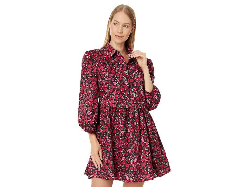 English Factory Floral Shirt Mini Dress Red) Women's Dress Product Image