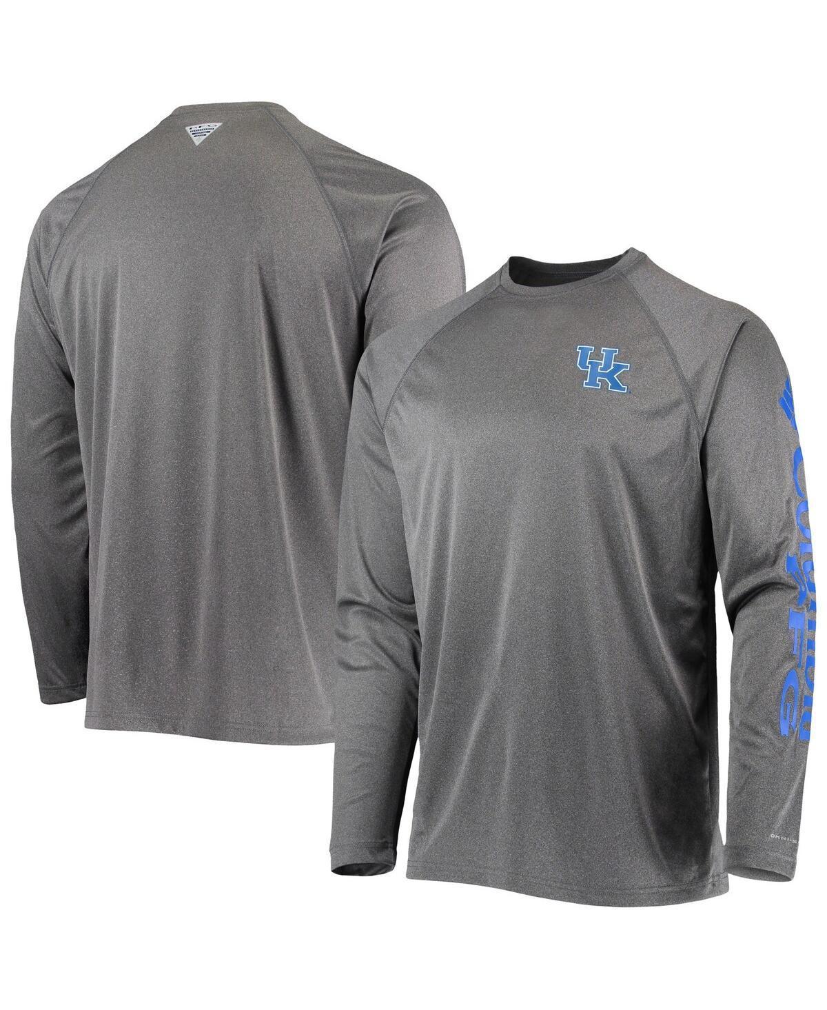 Mens Columbia Heathered Charcoal Kentucky Wildcats PFG Terminal Tackle Raglan Omni-Shade Long Sleeve T-Shirt Product Image