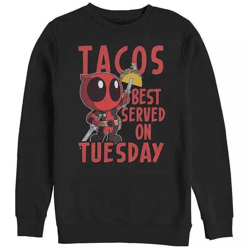 Big & Tall Marvel Deadpool Tacos Best Served On Tuesday Graphic Fleece, Mens Product Image