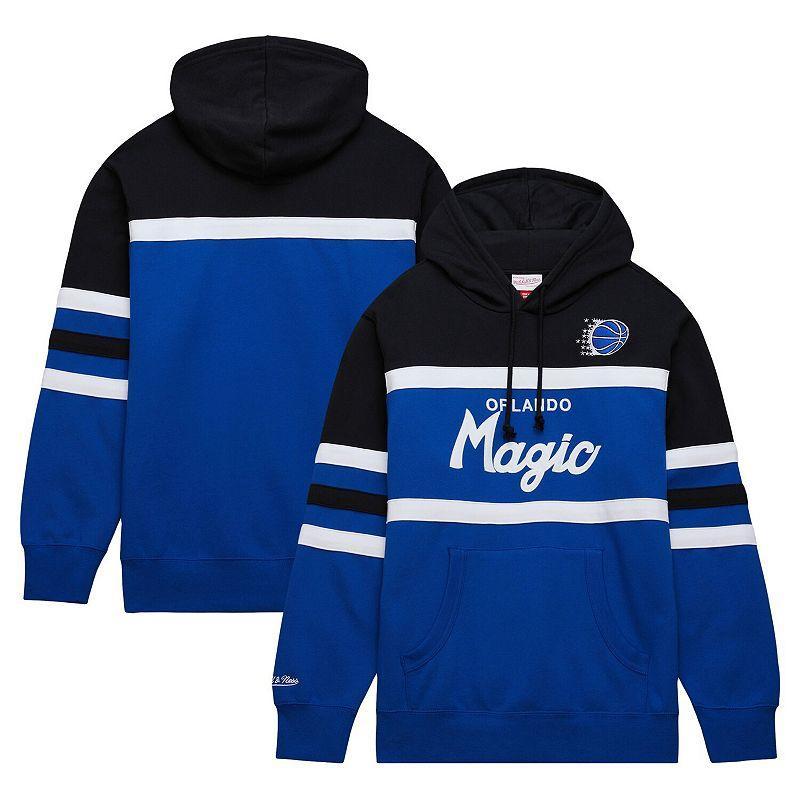 Mens Mitchell & Ness Blue/Black Orlando Magic Head Coach Pullover Hoodie Product Image