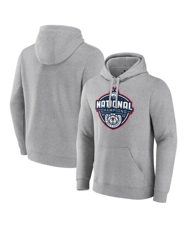 Mens Fanatics Gray UConn Huskies 2023 Ncaa Mens Basketball National Champions Logo Pullover Hoodie Product Image