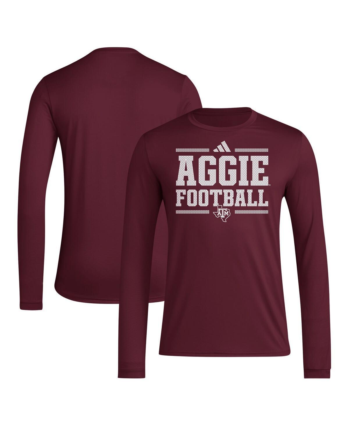 Adidas Mens Maroon Texas A M Aggies Locker Football Pre-Game Aeroready Long Sleeve T-Shirt Product Image