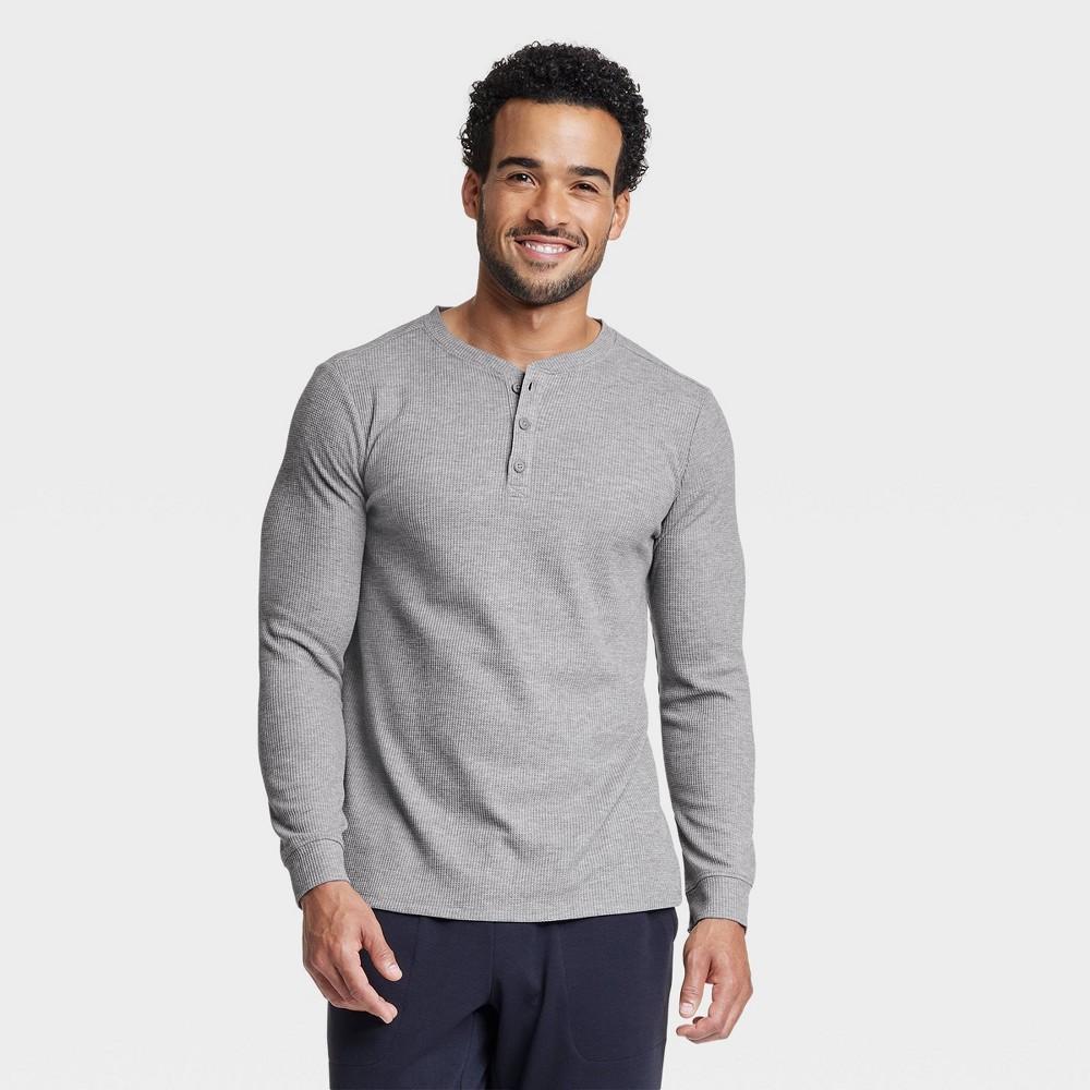 Mens Long Sleeve Waffle Henley Top - All In Motion XL Product Image