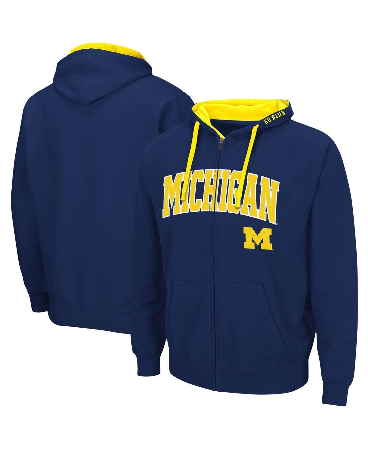 Mens Colosseum Michigan Wolverines Big & Tall Full-Zip Hoodie Blue Product Image