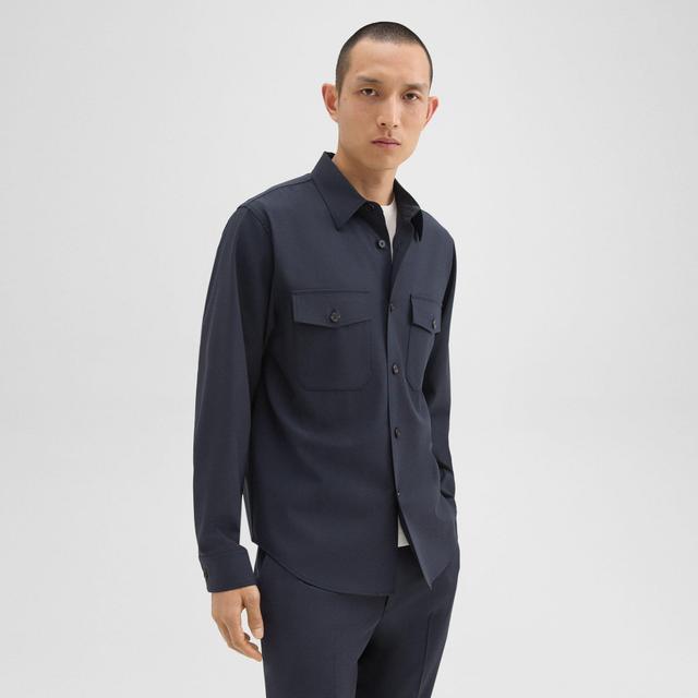 Stretch Wool Garvin Shirt Jacket | Theory Product Image