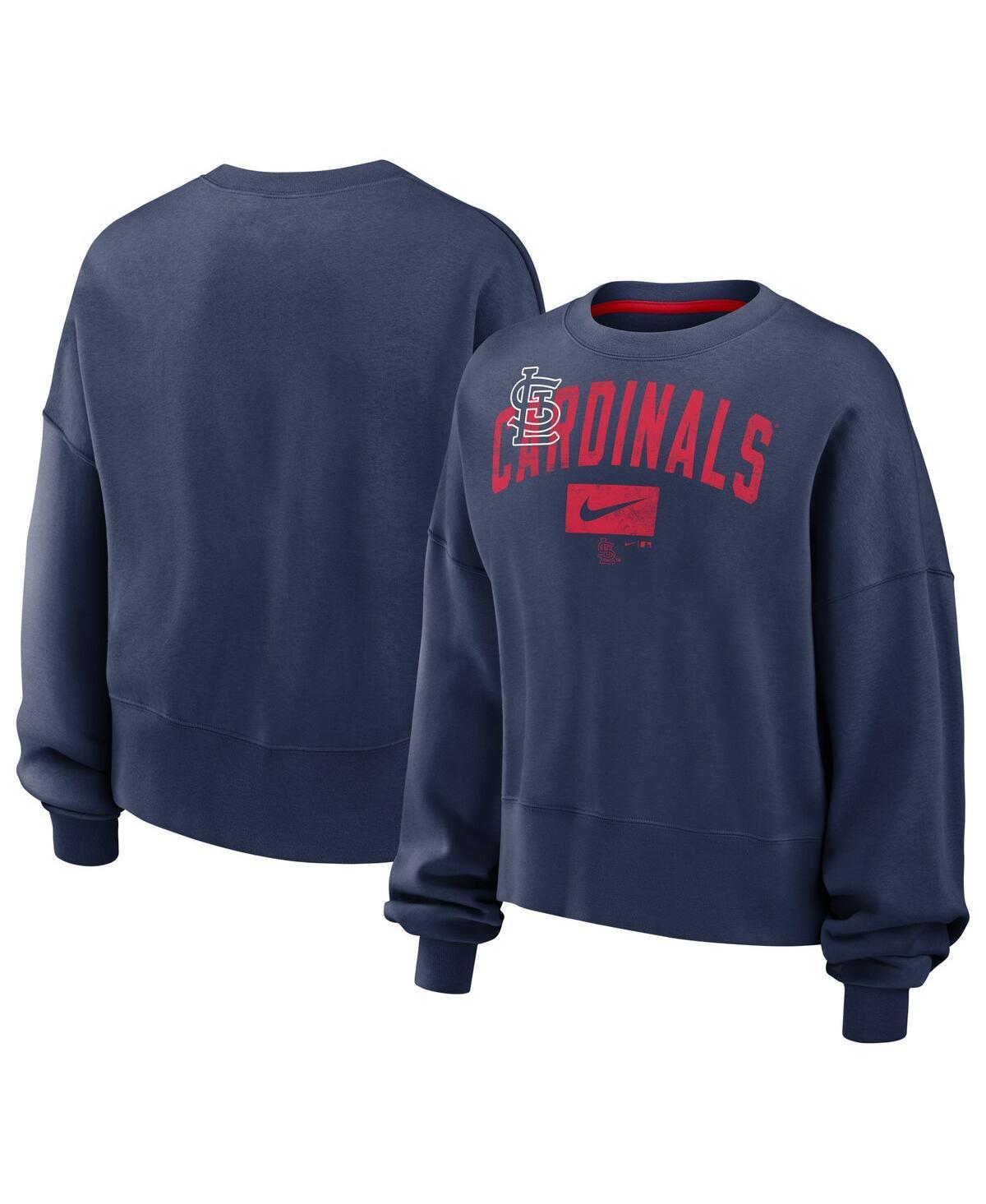 Womens Nike Navy Distressed St. Louis Cardinals Pullover Sweatshirt Product Image