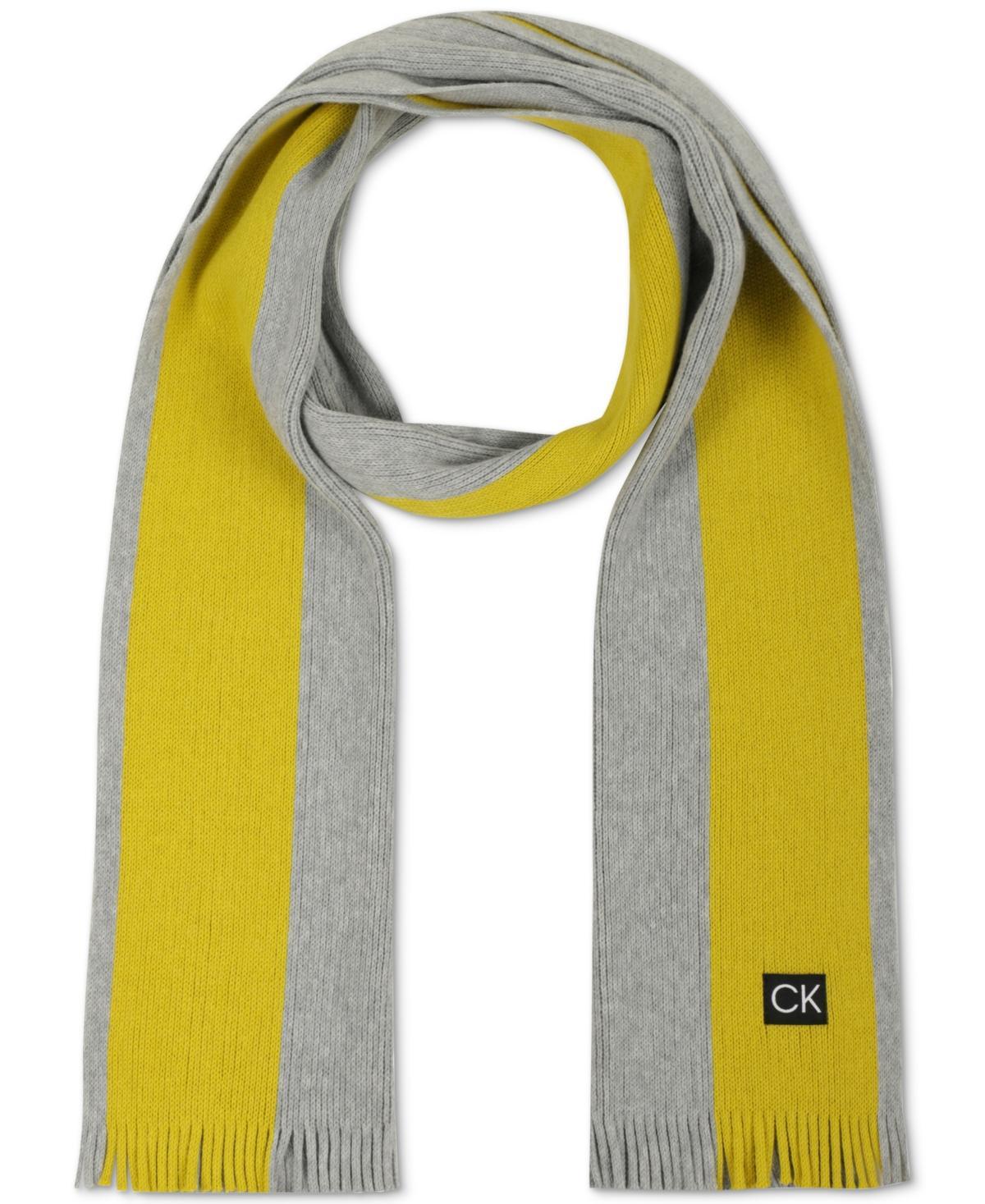 Calvin Klein Mens Thick Wool Blend Side Stripe Logo Scarf Product Image