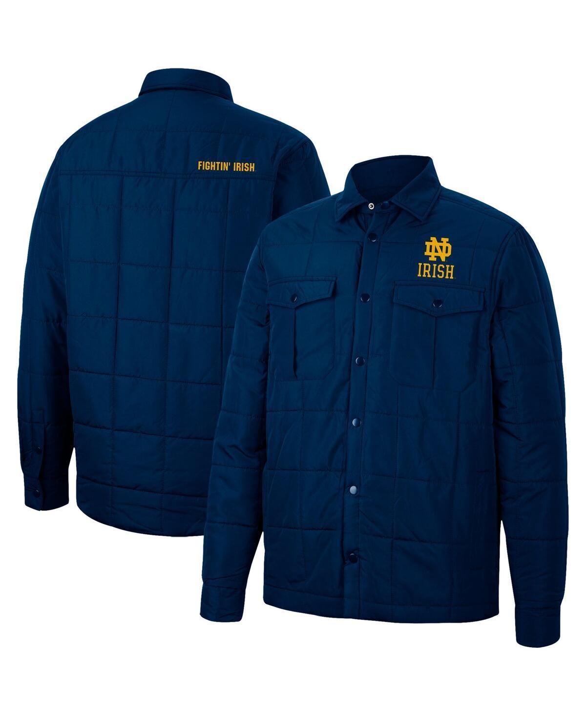 Mens Colosseum Navy Notre Dame Fighting Irish Detonate Quilted Full-Snap Jacket Product Image