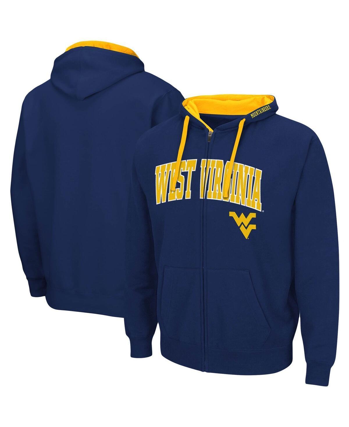 Mens Colosseum West Virginia Mountaineers Big & Tall Full-Zip Hoodie Blue Product Image