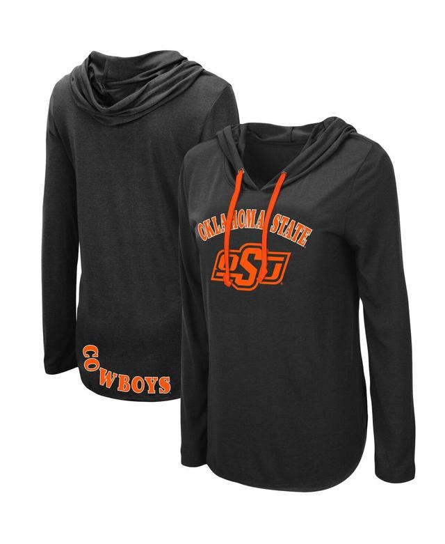 Womens Colosseum Black Oklahoma State Cowboys My Lover Lightweight Hooded Long Sleeve T-shirt Product Image