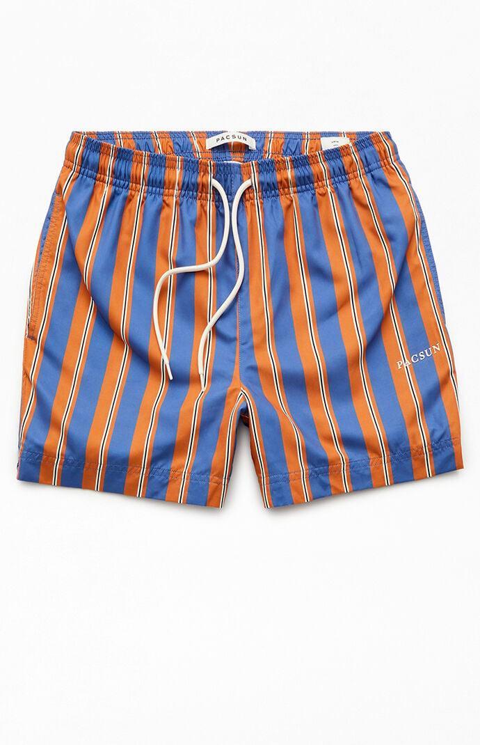 Mens Cannes Striped 4.5 Swim Trunks - Product Image