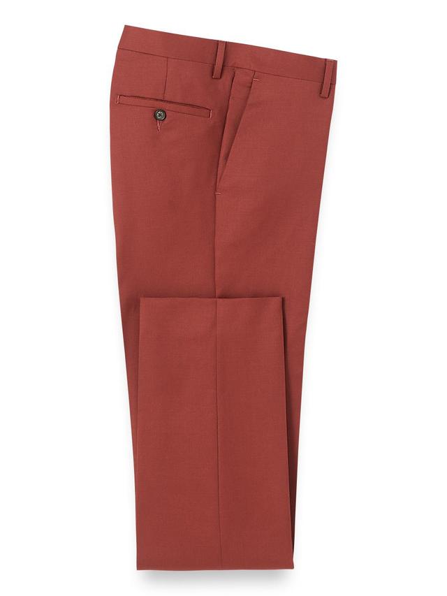 Wool Gabardine Flat Front Pants - Rust Product Image