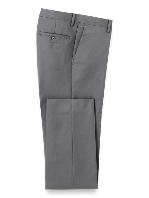 Wool Gabardine Pants - Medium Grey Product Image