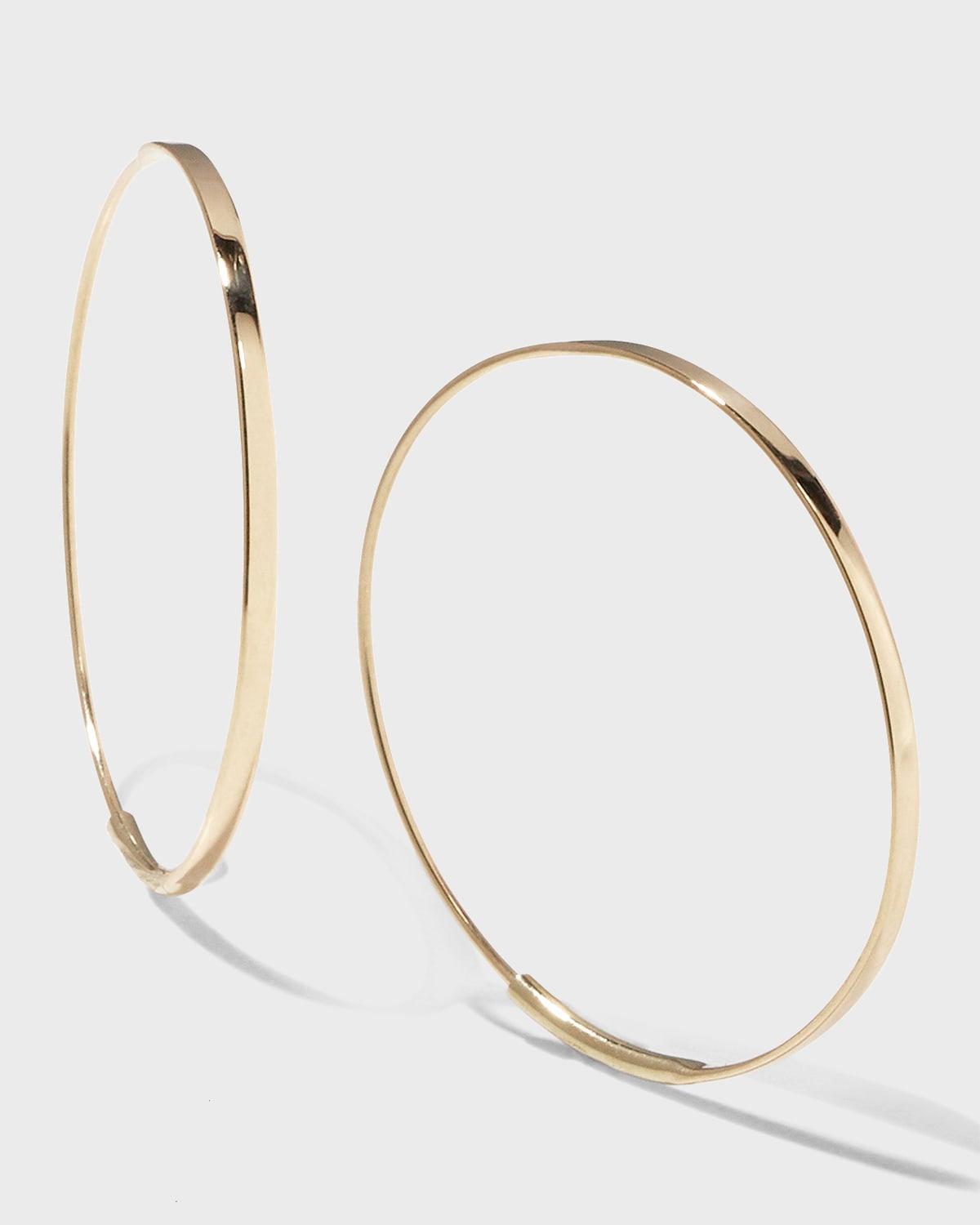 Lana Small Flat Oval Hoop Earrings Product Image