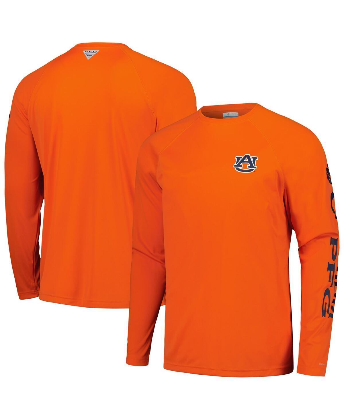 Mens Columbia Orange Auburn Tigers Terminal Tackle Omni-Shade Raglan Long Sleeve T-shirt Product Image