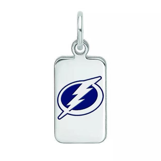 LogoArt Sterling Silver Enamel Tampa Bay Lightning Tag Pendant, Womens Product Image