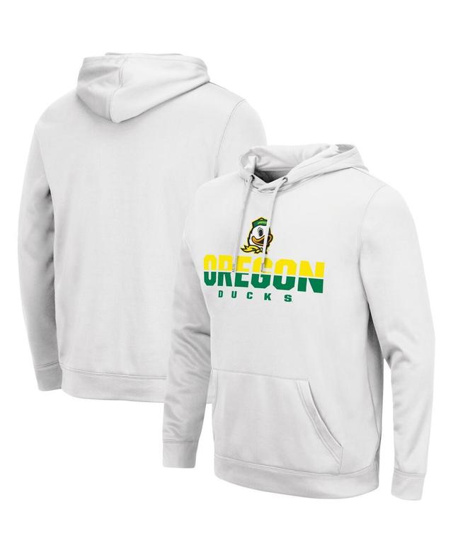 Mens Colosseum White Oregon Ducks Lantern Pullover Hoodie Product Image