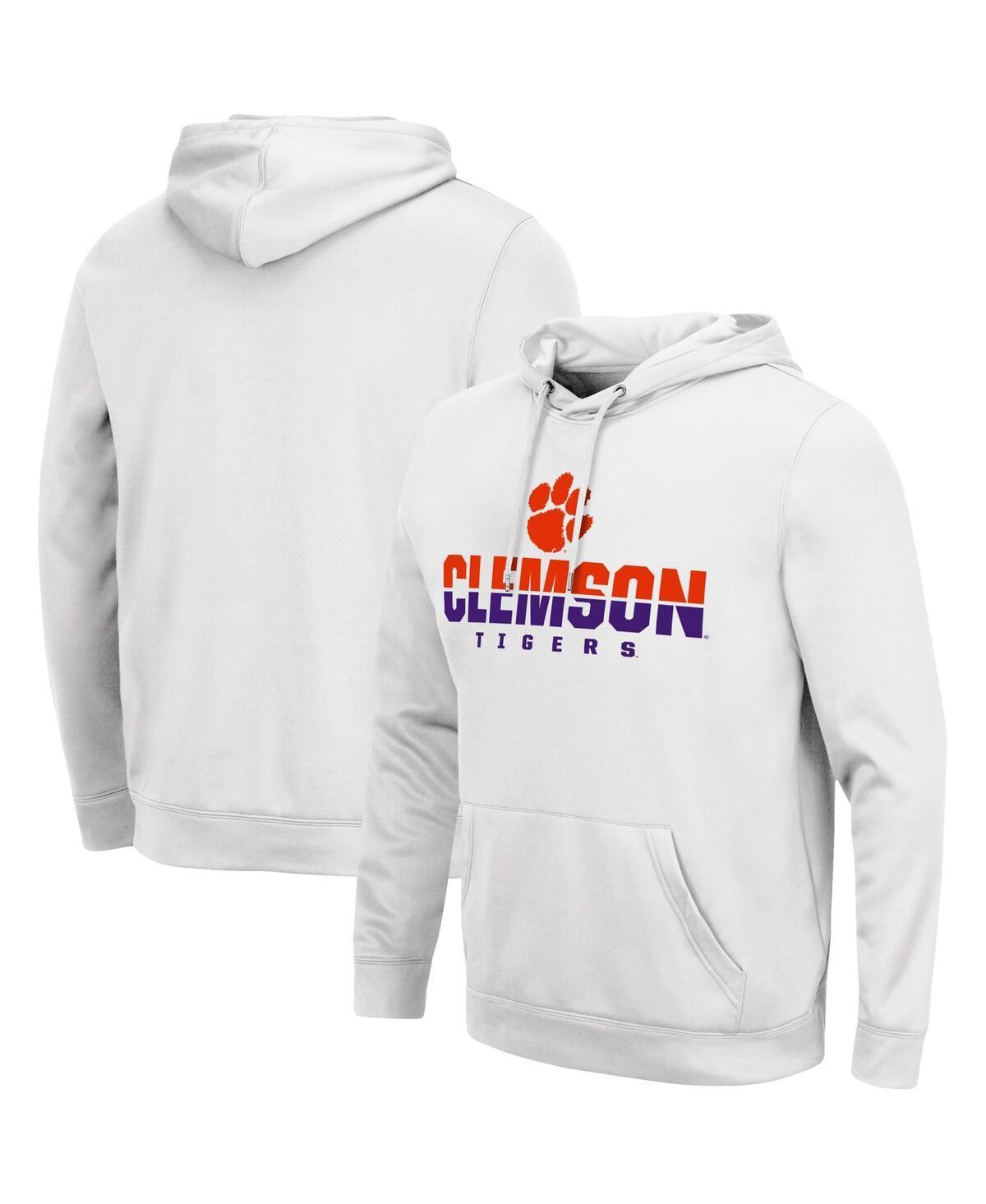 Mens Colosseum White Clemson Tigers Lantern Pullover Hoodie Product Image