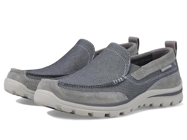 SKECHERS Relaxed Fit Superior - Milford (Charcoal/Gray) Men's Slip on Shoes Product Image