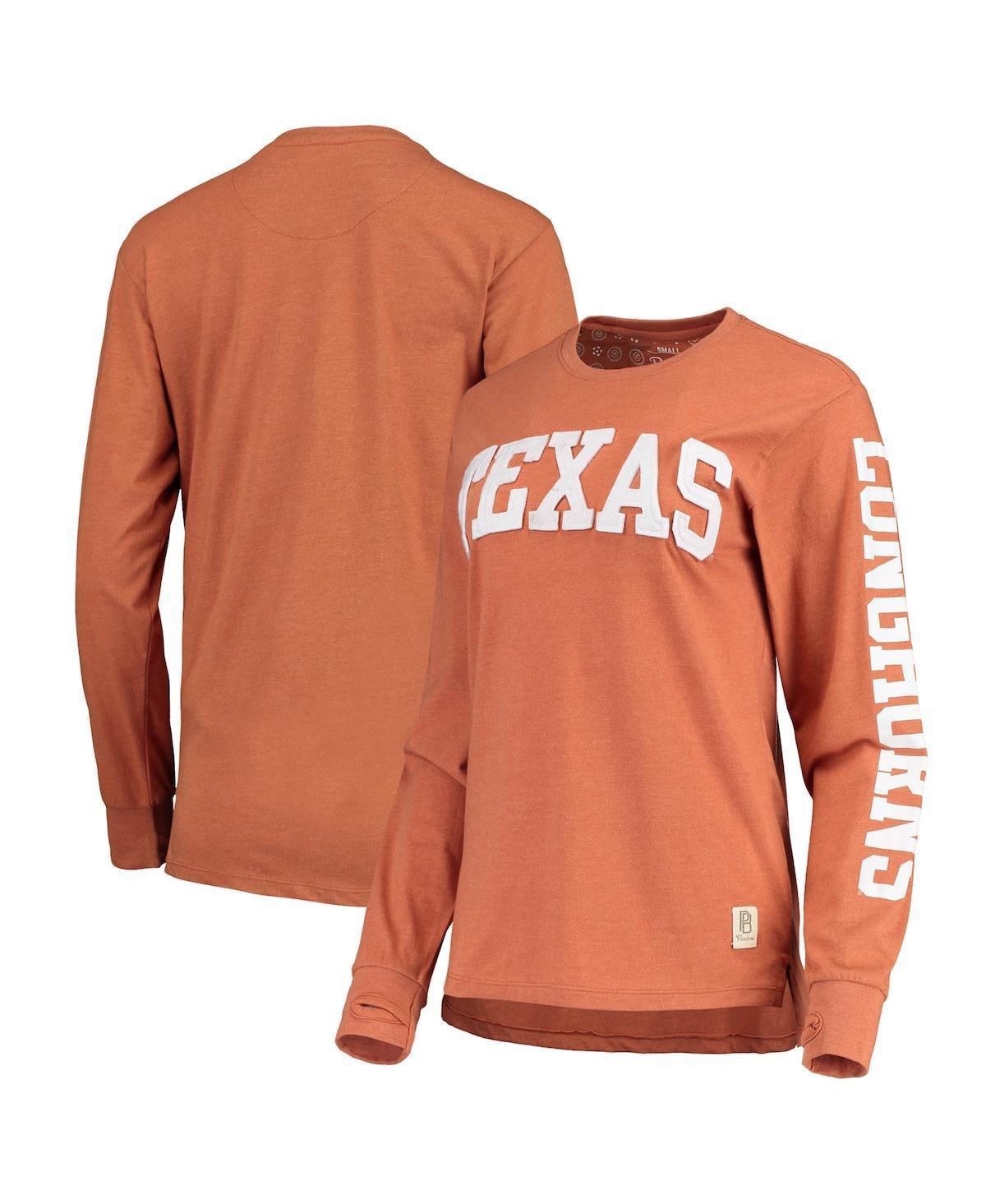 Womens Pressbox Heathered Texas Orange Texas Longhorns Two-Hit Canyon Long Sleeve T-Shirt Product Image