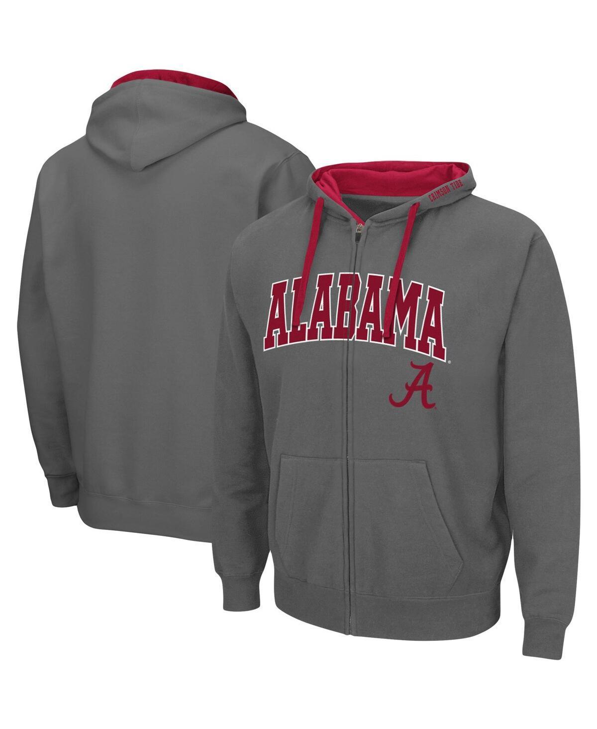 Mens Colosseum Charcoal Alabama Crimson Tide Big & Tall Full-Zip Hoodie Product Image