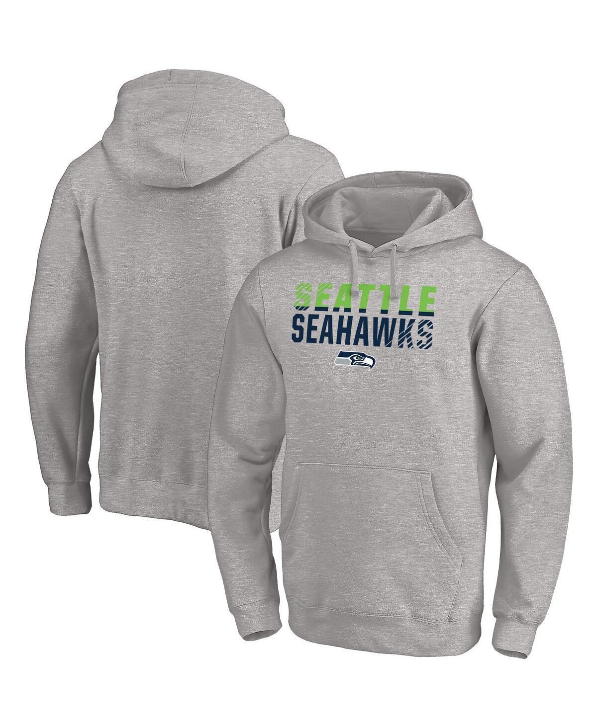 Mens Fanatics Branded Heather Gray Seattle Seahawks Fade Out Fitted Pullover Hoodie Product Image