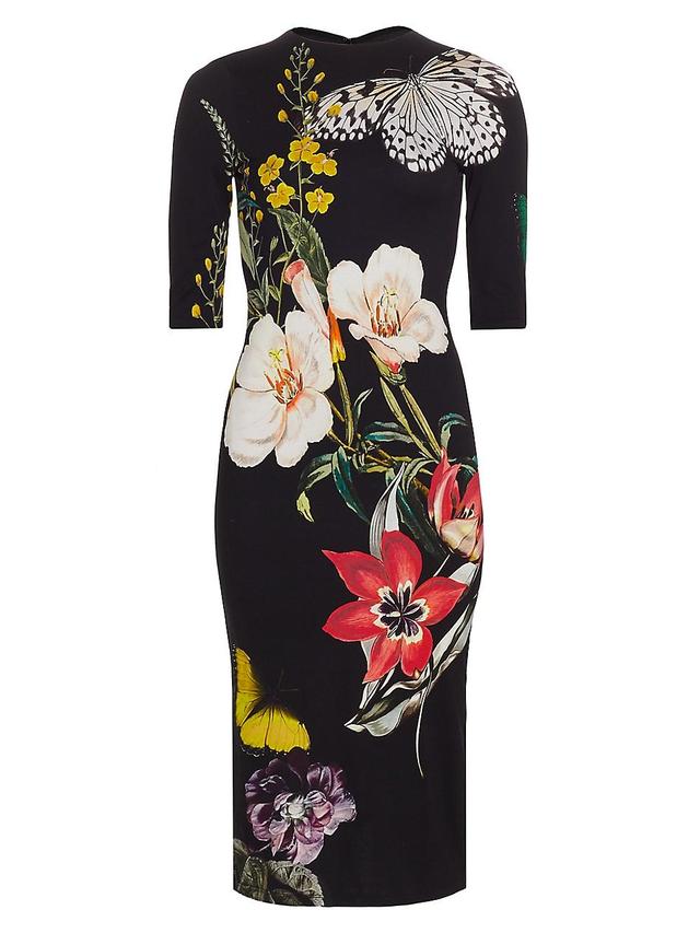 Womens Delora Floral Crewneck Midi-Dress Product Image