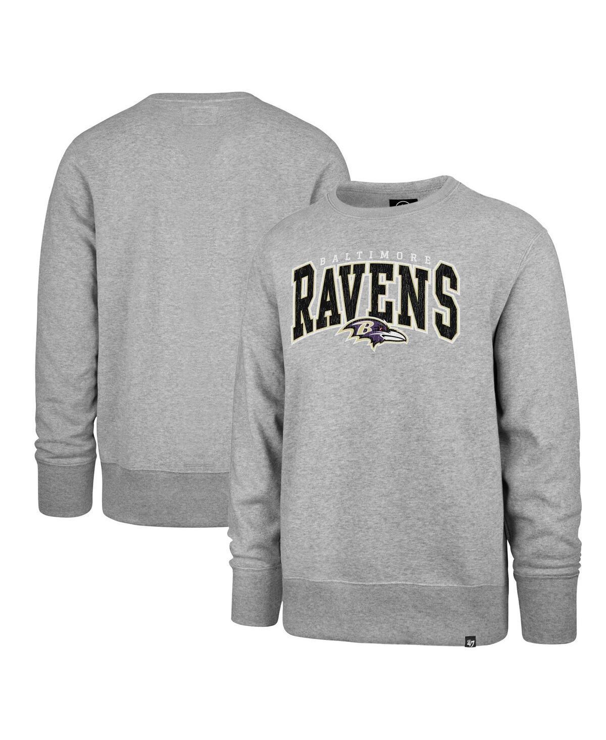 Mens 47 Gray Baltimore Ravens Varsity Block Headline Pullover Sweatshirt Product Image