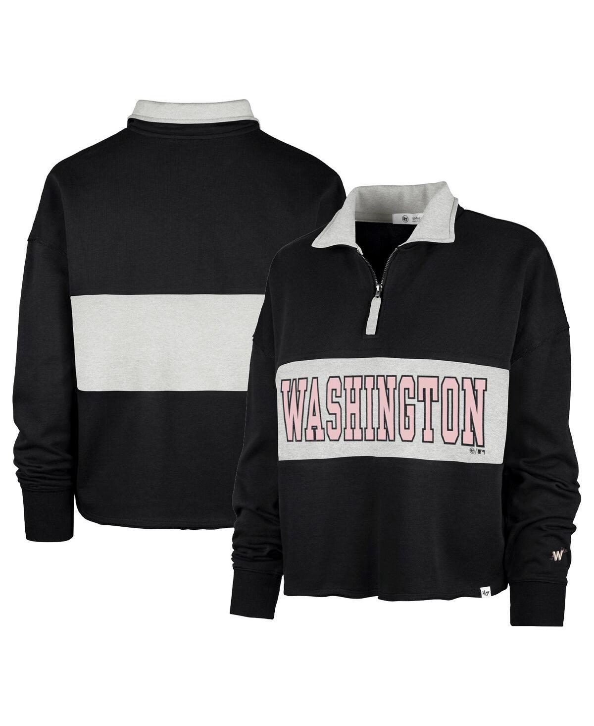 Womens 47 Brand Black Washington Nationals City Connect Bae Remi Quarter-Zip Jacket Product Image