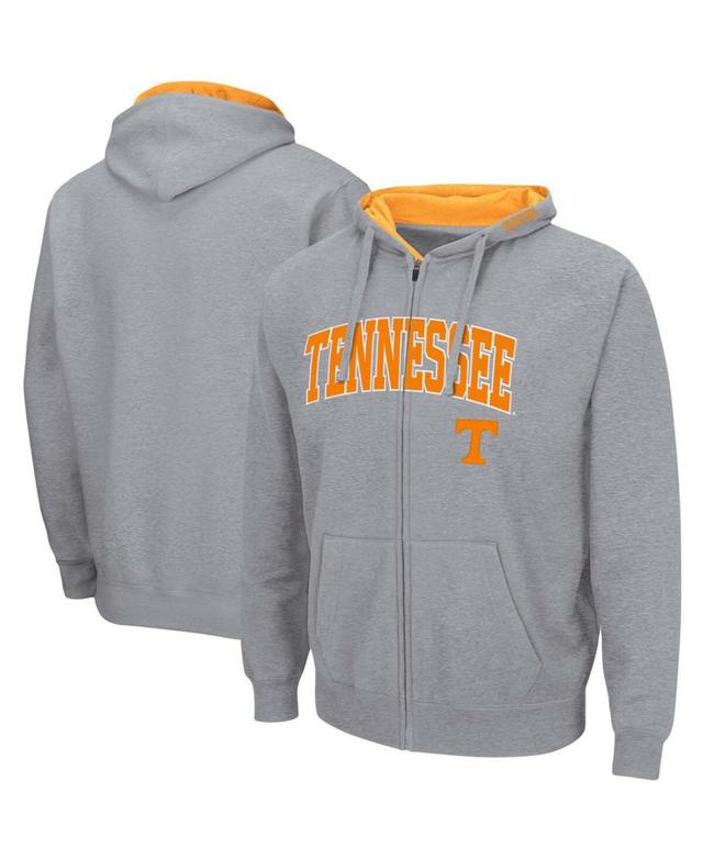 Mens Heathered Gray Tennessee Volunteers Arch Logo 3.0 Full-Zip Hoodie Product Image