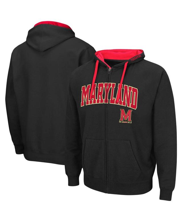 Mens Colosseum Black Maryland Terrapins Big and Tall Full-Zip Hoodie Product Image