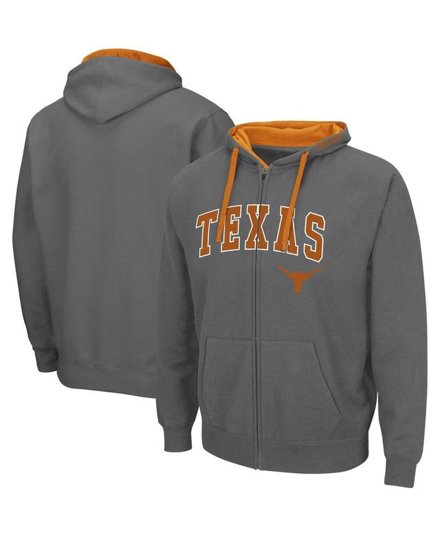 Mens Colosseum Charcoal Texas Longhorns Big and Tall Full-Zip Hoodie Product Image