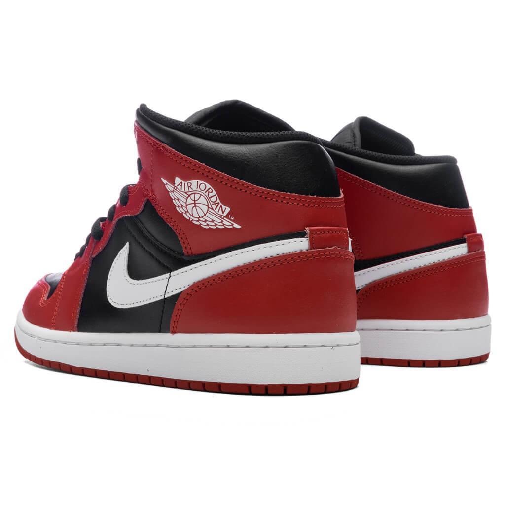 Air Jordan 1 Mid - Black/White/Gym Red Male Product Image