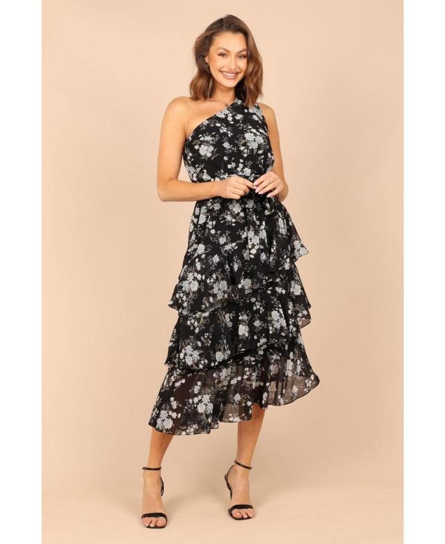 Petal and Pup Womens Brigette One Shoulder Tiered Midi Dress Product Image