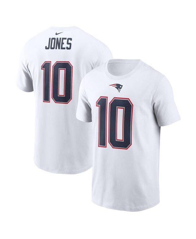 Mens Nike Mac Jones White New England Patriots Player Name Number T-shirt Product Image