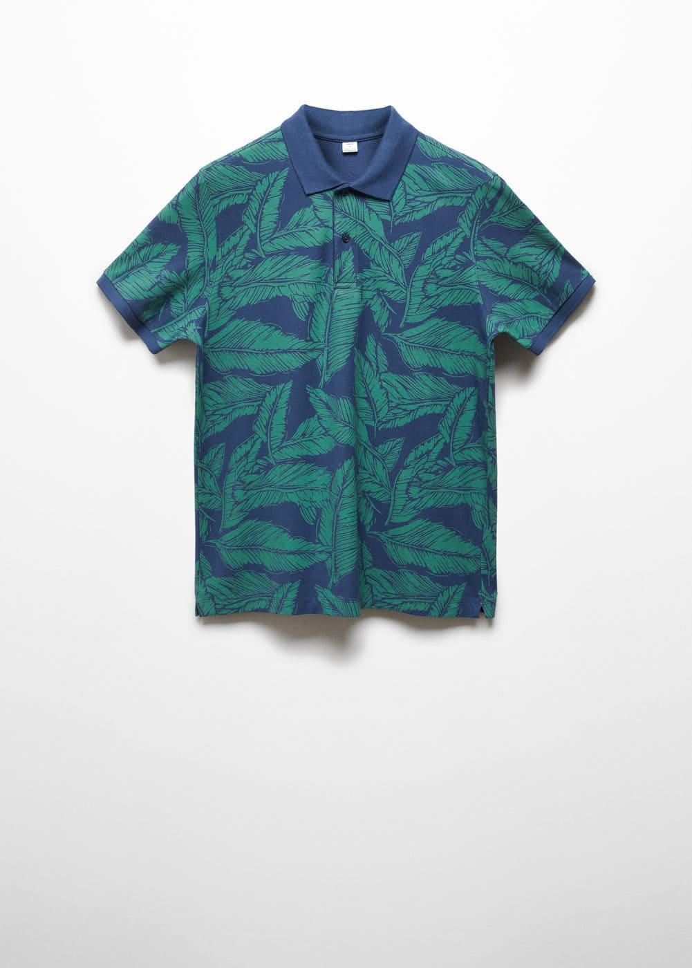 MANGO MAN - Tropical print cotton polo shirt greenMen Product Image