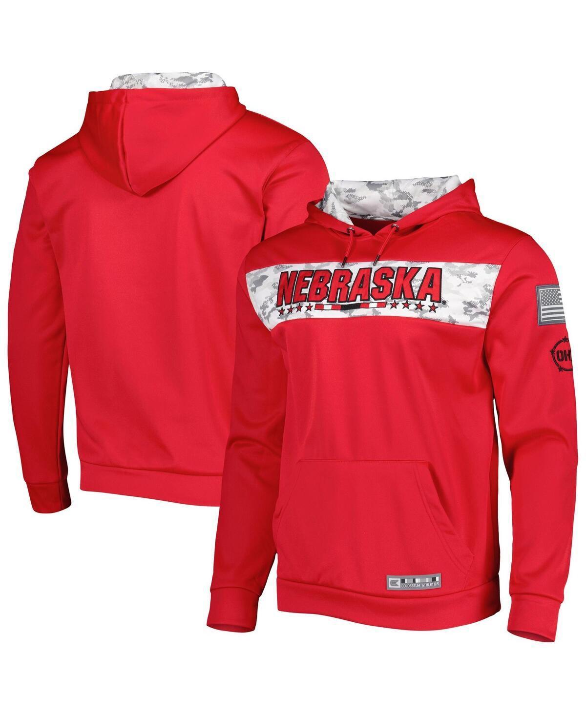 Mens Colosseum Red Nebraska Huskers Oht Military-Inspired Appreciation Team Color Pullover Hoodie Product Image