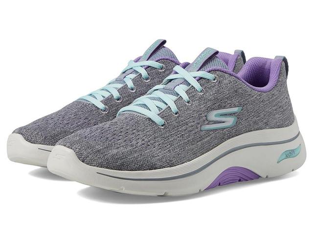 SKECHERS Performance Go Walk Arch Fit 2.0 - Vivid Sunset (Gray/Lavender) Women's Shoes Product Image